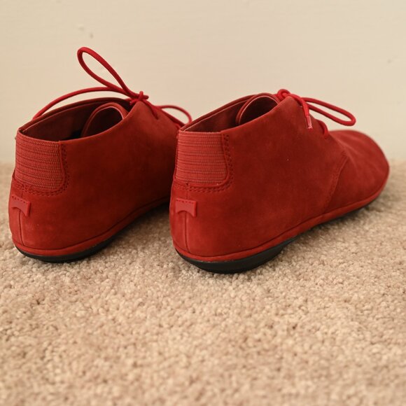 Camper Right Nina Ankle Boot - Red Nubuck - Picture 3 of 5